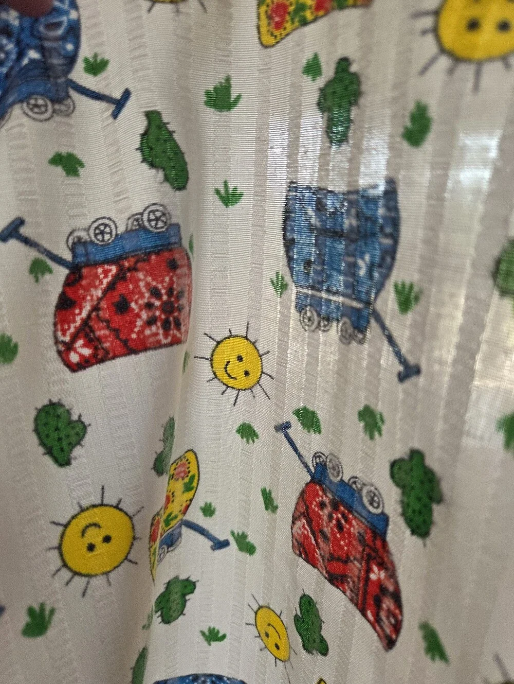 Vintage 1970's - 1980's COVERED WAGONS 100% Cotton Sewing Quilting Craft Fabric